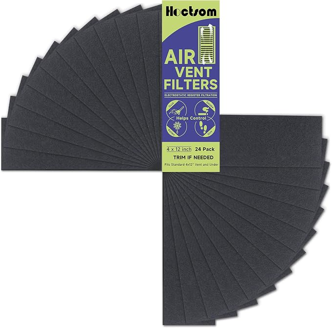 Carbon Filter 4 x 12 Inch 24 Pcs Activated Charcoal Air Vent Floor Heater by Hoctsom