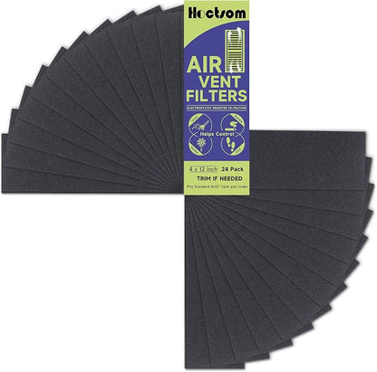 Carbon Filter 4 x 12 Inch 24 Pcs Activated Charcoal Air Vent Floor Heater by Hoctsom