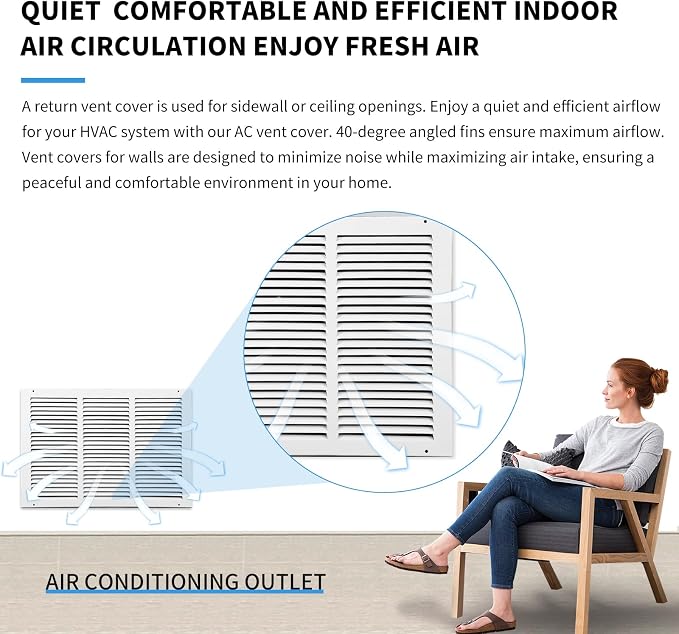 18x12 Return Air Grille, Air Return Vent Cover, Flat Vent Cover, Rejillas De - Image 7