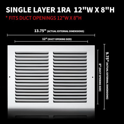 12x8 Vent Cover, Air Return Vent Cover, Flat Vent Cover, Rejillas De Aire - Image 2