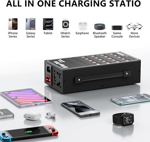300W USB Charging Station, 60 Port USB C Charger Block, USB Charger hub for Multiple Devices, USB C Multi Charge Compatible with iPhone 17 16 15 14 13, iPad, Samsung Galaxy S23 S24, Pixel