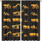 Kids Construction Window Curtains, Construction Machinery Equipment Mode of by SHElifestyle