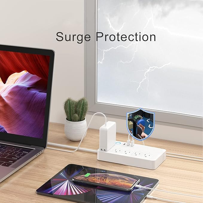 Smart Power Strip, UseeLink WiFi Surge Protector Compatible with Alexa & Google Home, Smart Plug with 4 USB Ports & 4 AC Outlets, Voice and Remote Control & Timer Schedule, 5ft Extension Cord