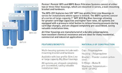Pentair Pentek BBFS-22 Big Blue Two-Housing Filtration System, Holds 20" x 4.5" - Image 3