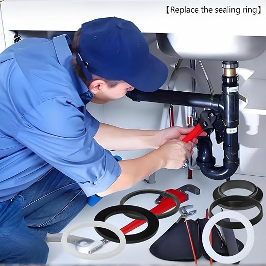 6PCS Sealing Ring for Kitchen Sink Filter, Flat Rubber Gasket for Drain Pipe - Image 4