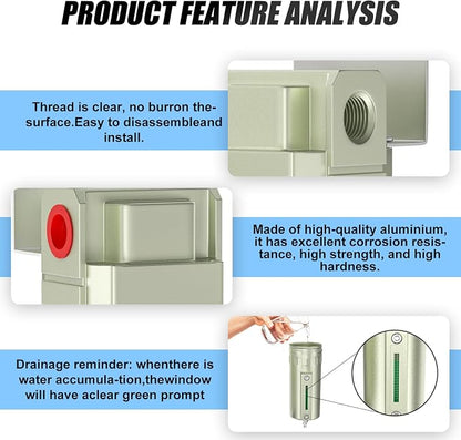 3/4" NPT Industrial Aluminium Air Compressor Moisture Filter, Air Desiccant - Image 5