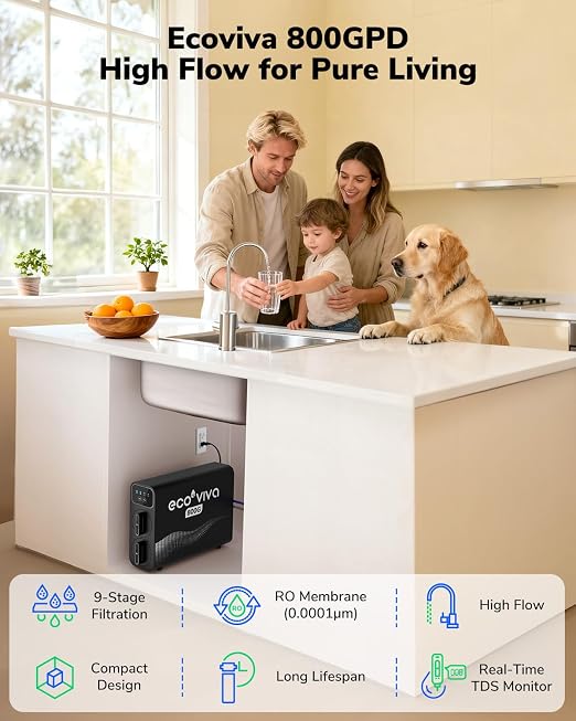 Ecoviva E8 800 GPD Reverse Osmosis Water Filter - Image 2