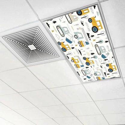 6 Pcs Fluorescent Light Covers for Ceiling Lights Colorful Construction Vehicle - Image 6