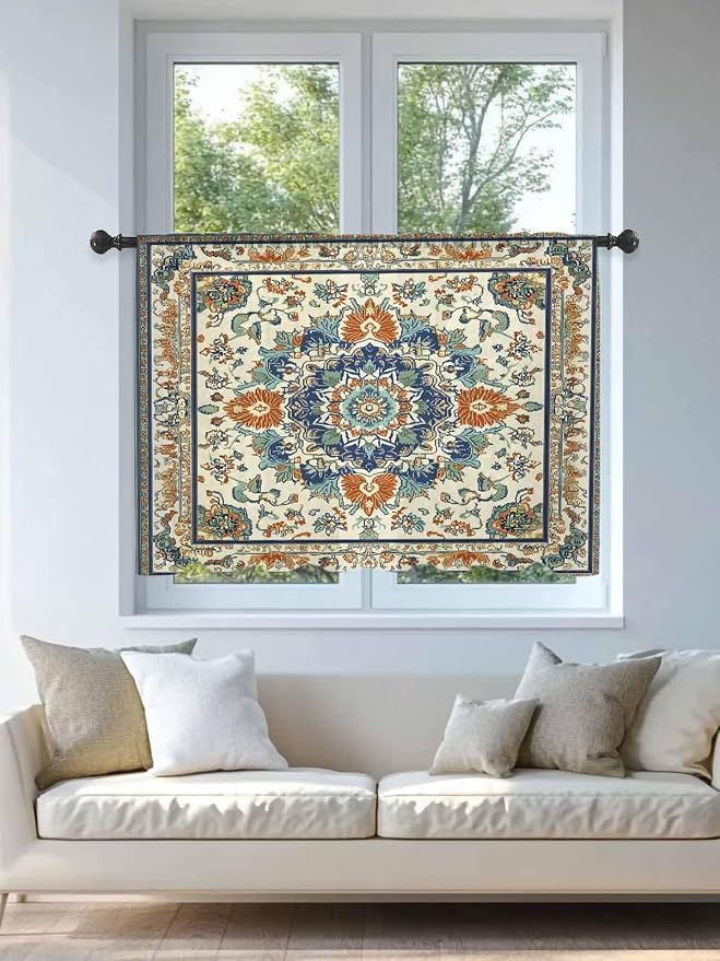 Sheer Curtains 54 Inch Length, Southwest Farmhouse Semi Sheer Curtains Light - Image 4