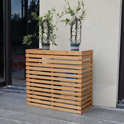 Wood Air Conditioner Fence Screen by Unknown
