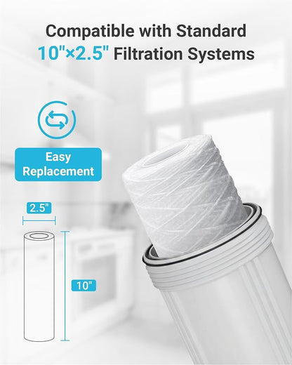 AQUA CREST AP110 5 Micron 10"x2.5" String Wound Whole House Water Filter - Image 7