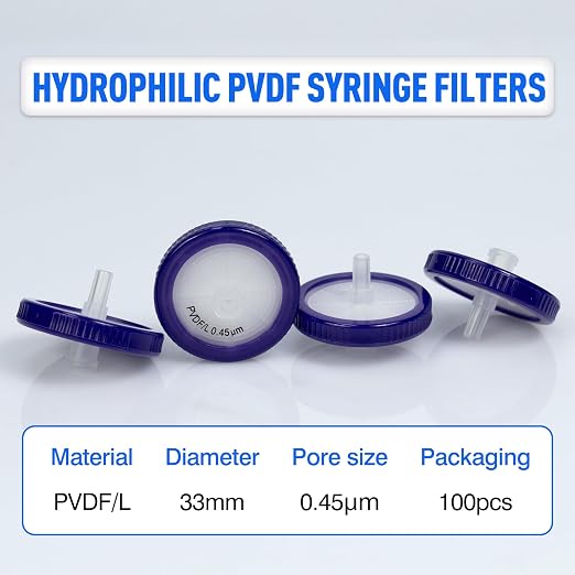 Syringe Filters Hydrophilic PVDF 33 mm 0.45 um - Image 2