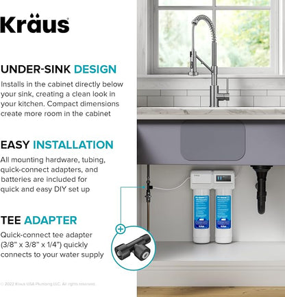 KRAUS Purita 2-Stage Carbon Block Under-Sink Water Filtration System - Image 2