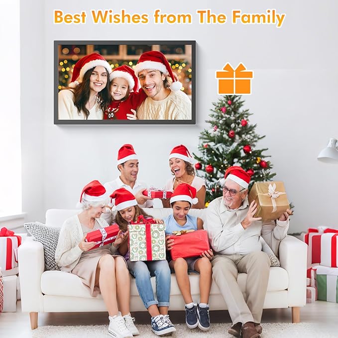 24" Digital Calendar Picture-Frame for-Wall-Planner - Interactive Display Electronic Calendar Picture Frame, Star Reward, Chore Chart, Sync Google iCloud Outlook Calendar, Wall Mount, Gift for Mom Dad