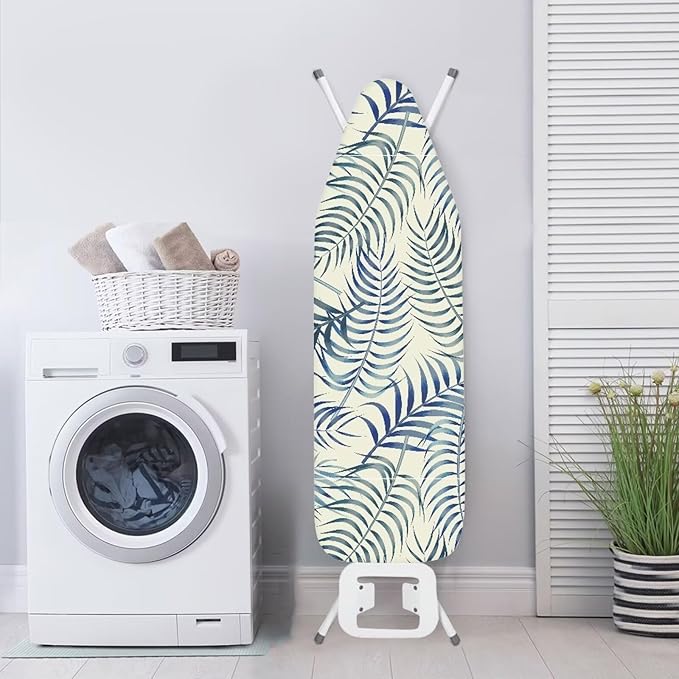 ZCFYGDX Easy Installation 17 x 49 Ironing Board Covers - Hawaiian Palm Leaf Print Elastic Edge & Nylon Buckle Straps Fasteners, Suitable for Most Iron Board, Stain Resistant Protective Cover