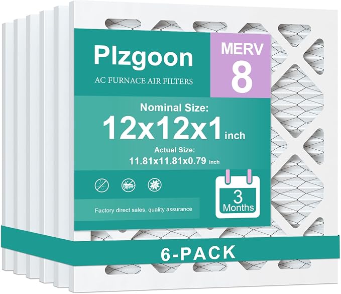 12x12x1 Air Filter MERV 8 MPR 600 Pleated AC Furnace Filters Replacement by Unknown