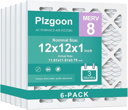 12x12x1 Air Filter MERV 8 MPR 600 Pleated AC Furnace Filters Replacement by Unknown