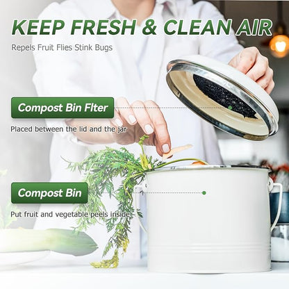 Charcoal Filters for Compost Bucket, 6 Pack Compost Bin Filter, 6.7 inch - Image 3