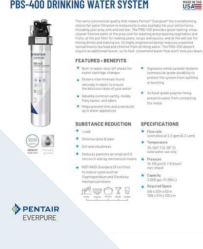 Pentair Everpure PBS-400 Drinking Water System, Includes Filter Head, Filter - Image 6