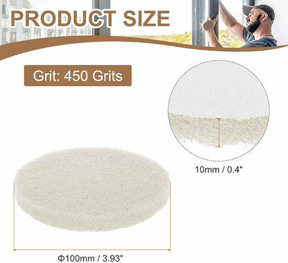 HARFINGTON 24pcs Scrubber Scouring Pads 450 Grits 4 Inch Drill Power Brush Hoop - Image 2