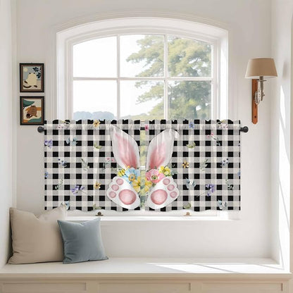 Easter Kitchen Tier Curtains 36 Inch Long 2 Panel Set, Rod Pocket Half Window by Unknown