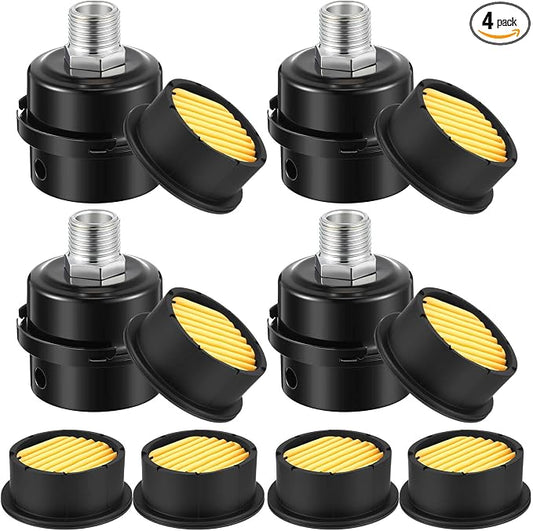 4 Pack Air Compressor Silencer, 1/2'' Air Compressor Intake Filter Silencer and by Threlaco