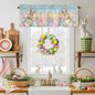 Kitchen Valances for Window, Spring Easter Eggs Rabbit Flower Light Filtering by Unknown