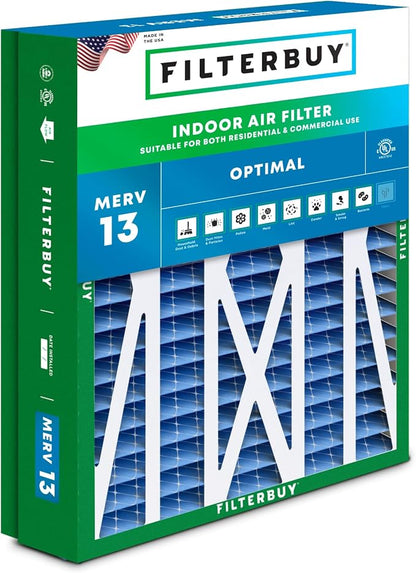 Filterbuy 24.5x27x5 Air Filter MERV 13 Optimal Smoke & Allergy Defense by Filterbuy