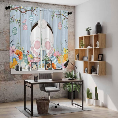 Easter Window Curtains 63 Inch Long 2 Panel Set, Rod Pocket Bedroom Curtains & - Image 6