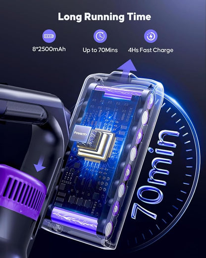 Cordless Vacuum Cleaner 650W 55KPA Powerful Suction 70 Mins Stick Handheld - Image 3