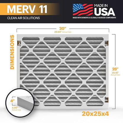 BNX TruFilter 20x25x4 Air Filter MERV 11 MADE IN USA Furnace Filters HVAC AC - Image 2