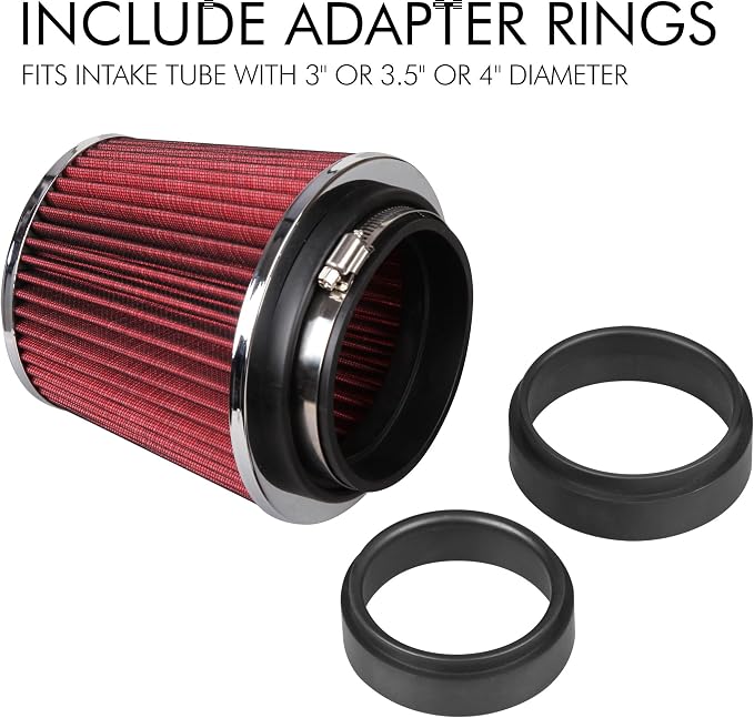 Cartman Clamp-On Engine Air Filter, Fit Intake Tube - Image 3