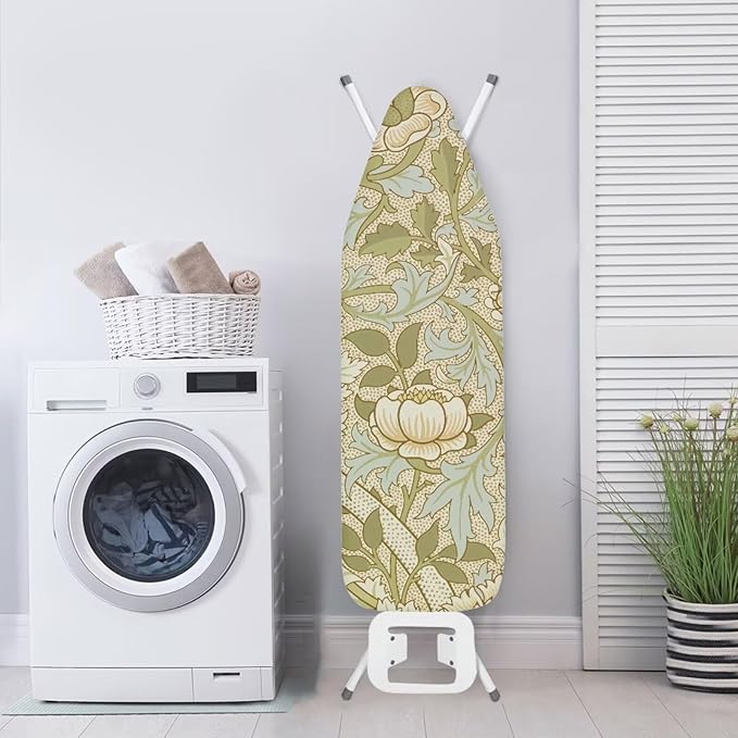 ZCFYGDX William Morris Prints Ironing Board Cover Easy Install St&ard Size with Elastic Edge 3 Bottom Nylon Buckle Straps Breathable Ironing Decor Suitable for Wide Ironing Board House Decor Size-M