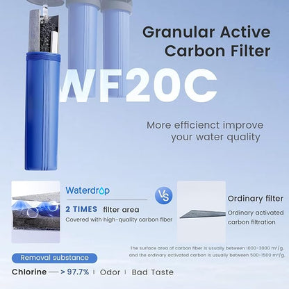 Waterdrop Whole House Water Filter, Carbon Filter and Sediment Filter, - Image 2