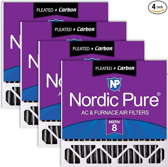 Nordic Pure 20x20x5 Honeywell Replacement Furnace Filters MERV 8 Plus Carbon 4 by NordicPure
