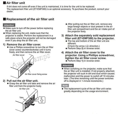 AWO ET-EMF300 Replacement Projector Air Filter - Image 6