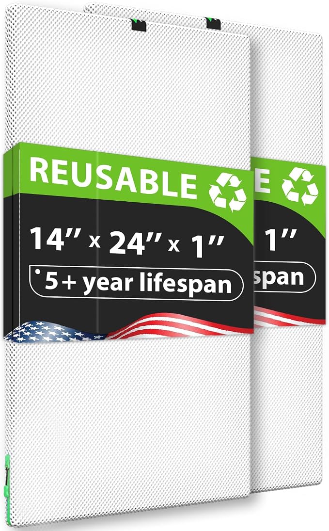 REair 14x24x1 Air filter Pro Kit, Washable and Reusable Air Filter 14x24x1 by Reair