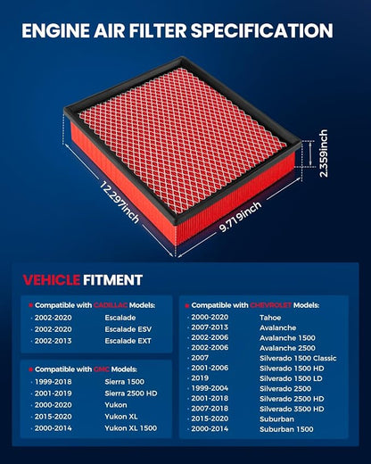 KAX Premium Engine Air Filter, GAF027 Replacement - Image 2