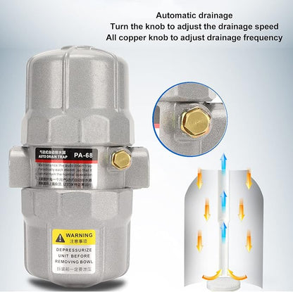 Universal Automatic Drain Valve Pneumatic Filter, 1/2in NPT Interface Drainage - Image 8