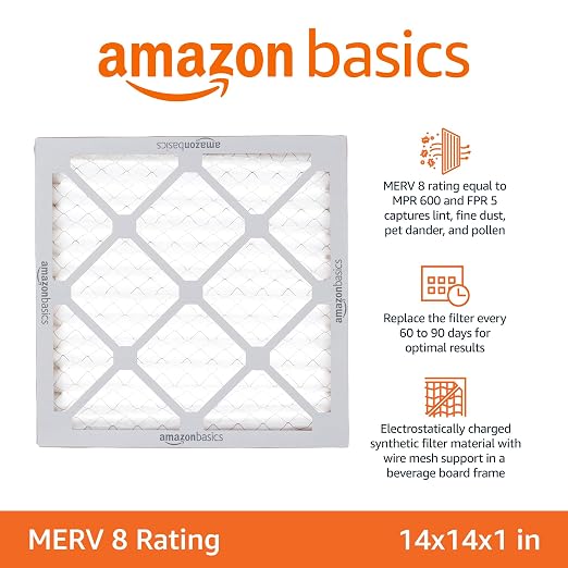 Amazon Basics 14x14x1 Air Filter 6 Pack, MERV 8 AC Furnace Filters - Image 2