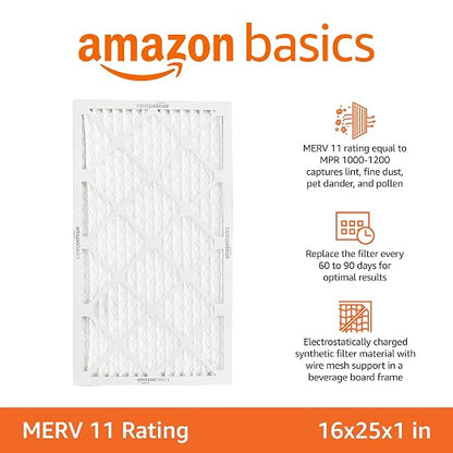 Amazon Basics 16x25x1 Air Filter 6 Pack, MERV 11 AC Furnace Filters - Image 2