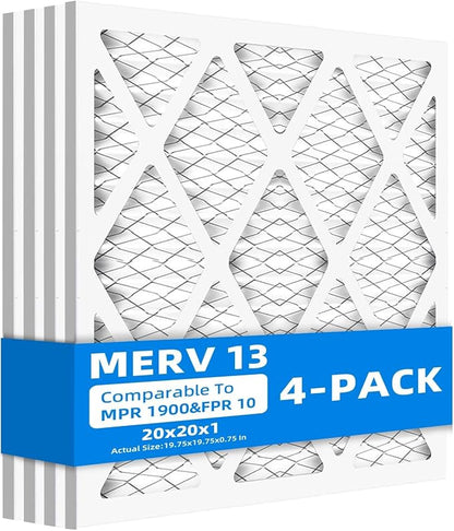 20x20x1 Furnace Air Filters, MPR 1900 & FPR 10, MERV 13 Pleated Air Filter by Chenzhit