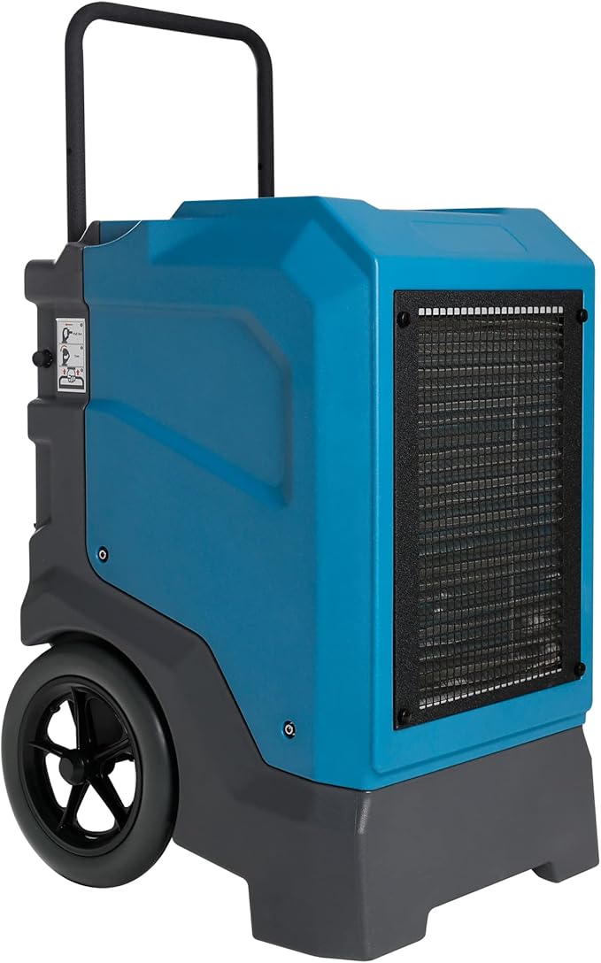 MOUNTO 310 Pints LGR Commercial Dehumidifier with Built-In Pump and Drain Hose – Portable, Heavy-Duty Dehumidifier with Wheels for Basements, Garages, Home, and Job Sites (Blue)