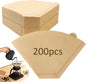 200 Count Unbleached Coffee Filters Natural Brown Cone Coffee Filter Paper by Sileasncei