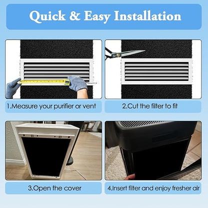 Activated Carbon Air Filter Sheet 16"x48" – Cut to Fit Charcoal Air Filter - Image 7
