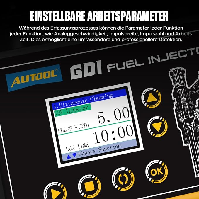 AUTOOL Automotive 6-Cylinder 110V GDI Fuel Injector Cleaning Machine, EFI Fuel - Image 5