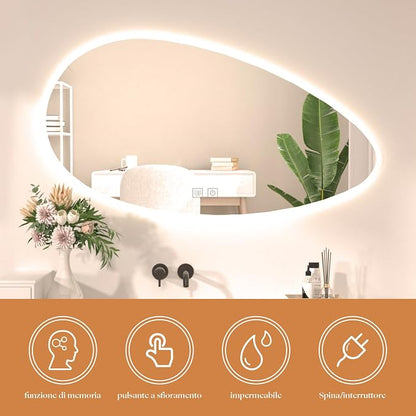 500 X800 mm Illuminated Backlit LED Bathroom Mirror, Wall Mounted Multifunction - Image 4