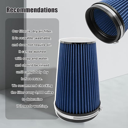 RYANSTAR RACING 152mm 6" High Flow Round Tapered Cone Closed-Top Washable - Image 6