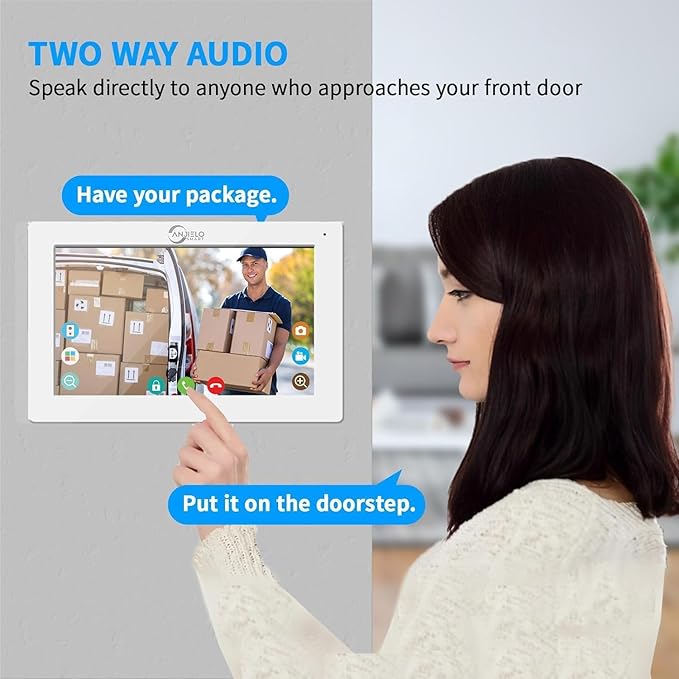 Wired Video Door Phone Apartment Intercom System,7 Inch Touch Monitor with 1080P HD Camera Doorbell,Supporting 5 in 1 Unlocking,Minitoring Motion Detecting for Home Villa,Tuya (1 doorbell + 3 monitor)