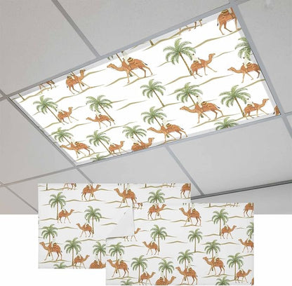 Fluorescent Light Covers for Drop Ceiling Abstract Brown Camels Palm-Trees by Unknown